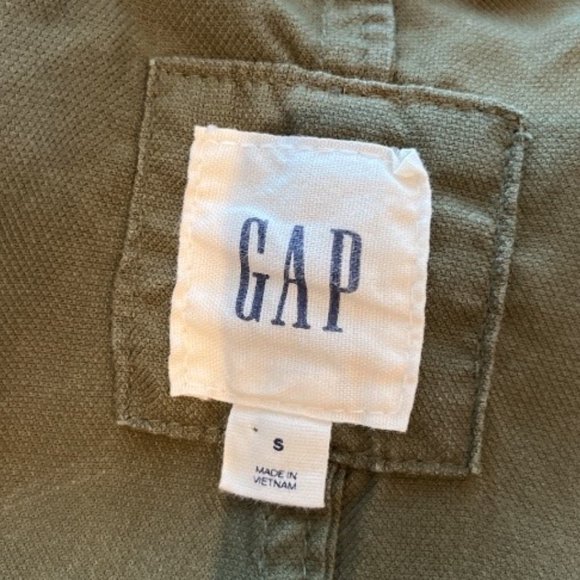 GAP Utility Cargo Vest Army Green Size Small Drawstring Waist Ample Pockets - Picture 9 of 12
